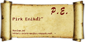 Pirk Enikő névjegykártya